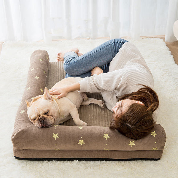 Washable Sofa Bed for Pets, Luxurious Calming Anti Anxiety Dog Sofa Bed