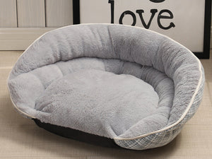 Luxury Soft Semi Circular Warm Bed for Dogs and Cats, Anti Anxiety Pet Bed