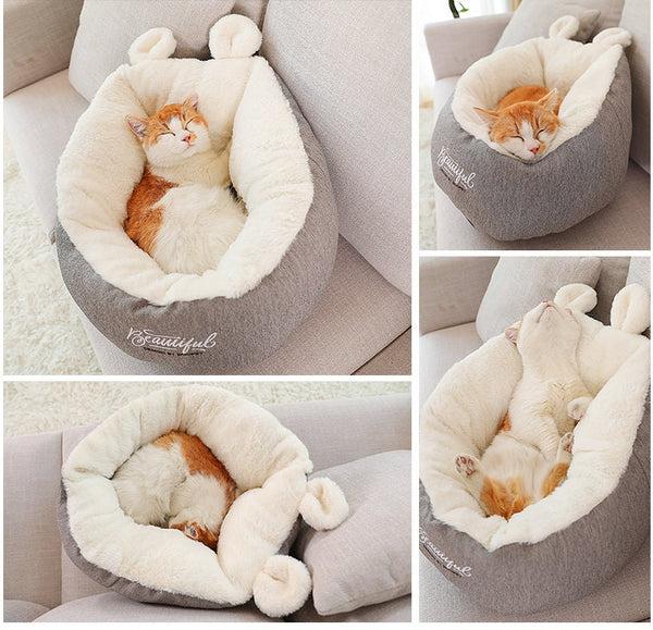 Snug Cat Crib, Soft Fleece Cat Cave, Calming Bed for Kittens