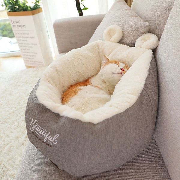Snug Cat Crib, Soft Fleece Cat Cave, Calming Bed for Kittens