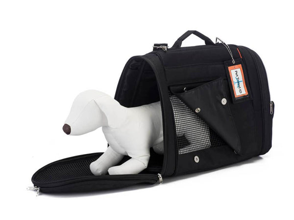 Black Airline Cabin Approved Pet Backpack Carrier, On Board Jet Pet Carrier