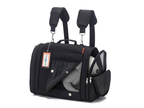 Black Airline Cabin Approved Pet Backpack Carrier, On Board Jet Pet Carrier